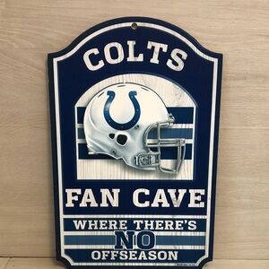 Indianapolis Colts Fan Cave 11” x 17” Pressed Wood Wall Sign Please Read